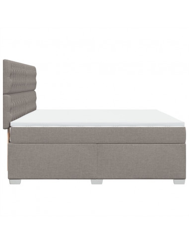 Giroletto a Molle con Materasso Tortora 180x200 cm in Tessuto