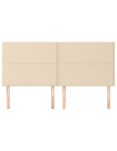 Testiera 4 pz Crema 90x5x78/88 cm in Tessuto