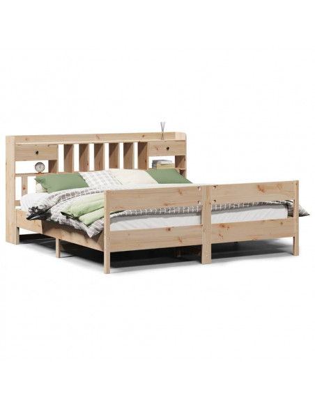 Letto Libreria senza Materasso 180x200 cm in Legno di Pino