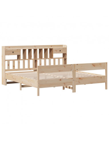 Letto Libreria senza Materasso 180x200 cm in Legno di Pino