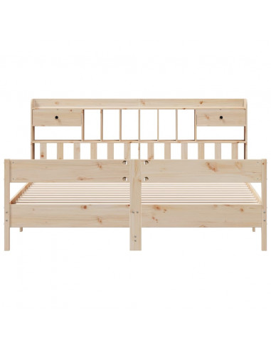 Letto Libreria senza Materasso 180x200 cm in Legno di Pino