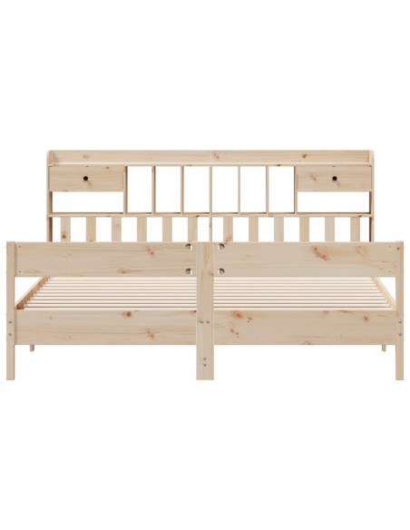 Letto Libreria senza Materasso 180x200 cm in Legno di Pino