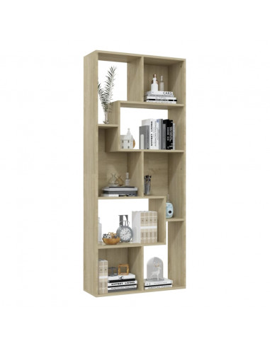 Libreria Rovere Sonoma 67x24x161 cm in Legno Multistrato