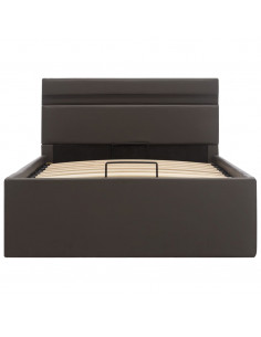 Giroletto Contenitore Idraulico LED Grigio Similpelle 90x200 cm 2