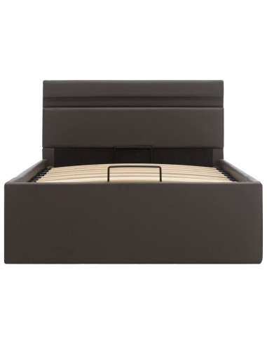 Giroletto Contenitore Idraulico LED Grigio Similpelle 90x200 cm