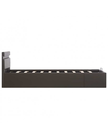 Giroletto Contenitore Idraulico LED Grigio Similpelle 90x200 cm