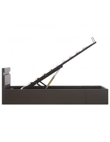 Giroletto Contenitore Idraulico LED Grigio Similpelle 90x200 cm