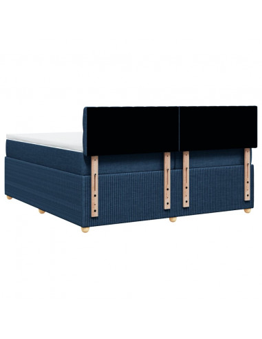 Giroletto a Molle con Materasso Blu 200x200 cm in Tessuto