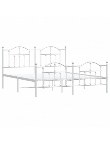 Giroletto con Testiera e Pediera Metallo Bianco 180x200 cm