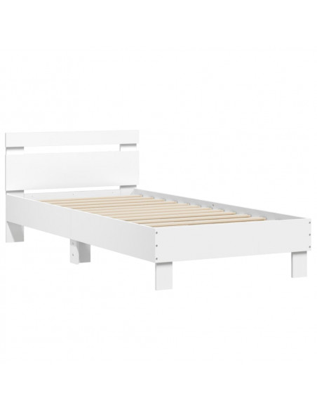 Giroletto con Testiera Bianco 90x190 cm in Legno Multistrato