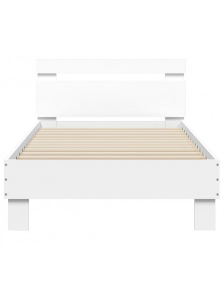 Giroletto con Testiera Bianco 90x190 cm in Legno Multistrato