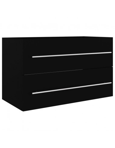 Mobile Lavabo Nero 80x38,5x48 cm in Legno Multistrato