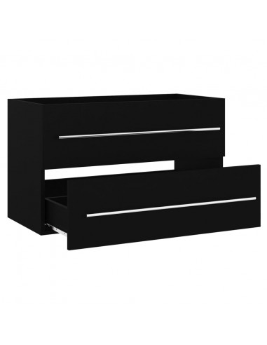 Mobile Lavabo Nero 80x38,5x48 cm in Legno Multistrato