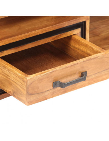 Tavolino da Salotto 100x45x33 cm in Legno Massello di Acacia