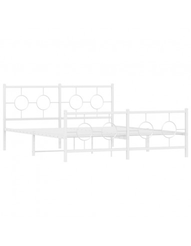 Giroletto con Testiera e Pediera Metallo Bianco 150x200 cm