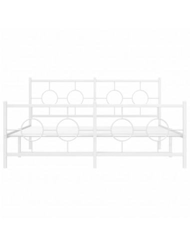 Giroletto con Testiera e Pediera Metallo Bianco 150x200 cm