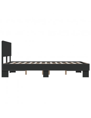 Giroletto Nero 135x190 cm in Legno Multistrato e Metallo