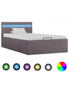 Giroletto con Contenitore e LED Tortora Tessuto 100x200 cm 2