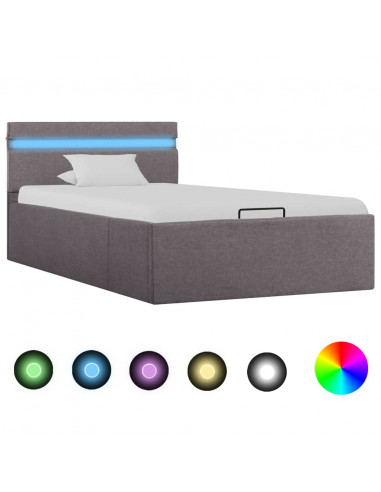 Giroletto con Contenitore e LED Tortora Tessuto 100x200 cm