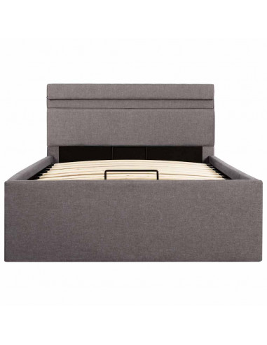 Giroletto con Contenitore e LED Tortora Tessuto 100x200 cm