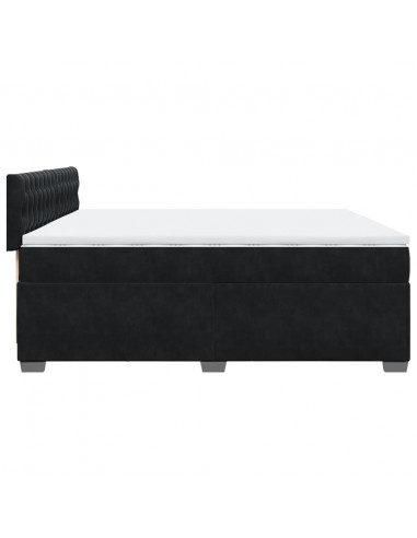 Giroletto a Molle con Materasso Nero 200x200 cm in Velluto