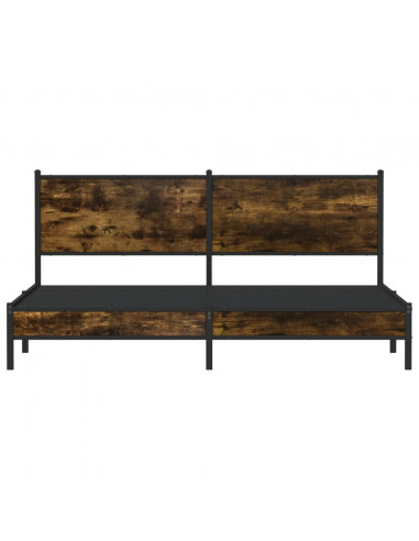 Giroletto con Testiera in Metallo Rovere Fumo 160x200 cm