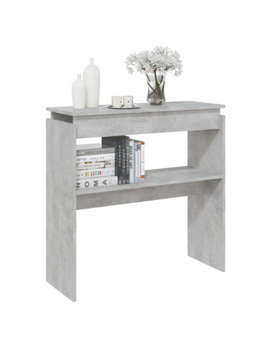 Tavolino Consolle Grigio Cemento 80x30x80cm Legno Multistrato