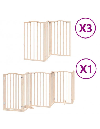 Cancello per Cani Porta Pieghevole 15 Pannelli 750 cm in Pioppo