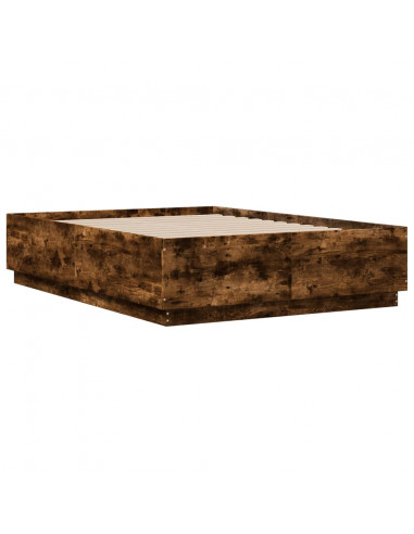 Giroletto Luci LED Rovere Fumo 135x190 cm Legno Multistrato