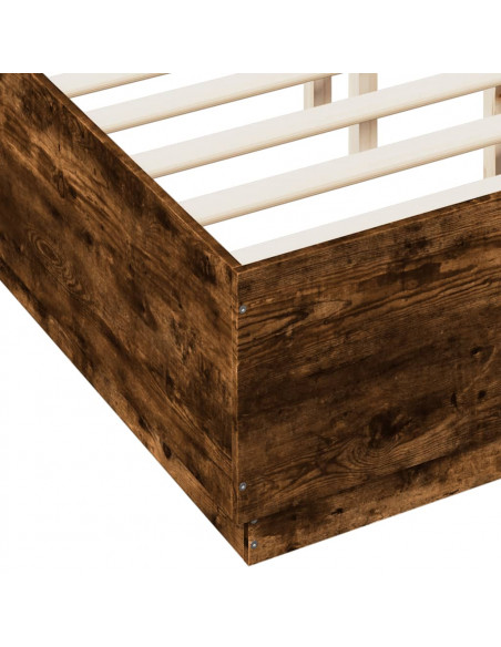 Giroletto Luci LED Rovere Fumo 135x190 cm Legno Multistrato