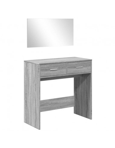 Toeletta con Specchio Grigio Sonoma 80x39x80 cm