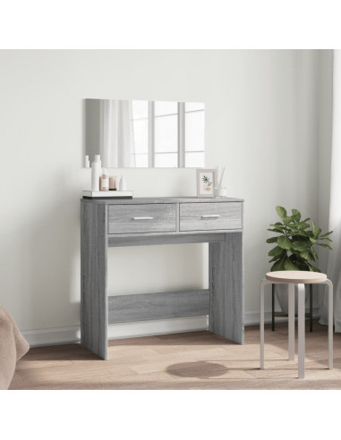 Toeletta con Specchio Grigio Sonoma 80x39x80 cm