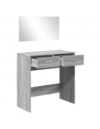 Toeletta con Specchio Grigio Sonoma 80x39x80 cm