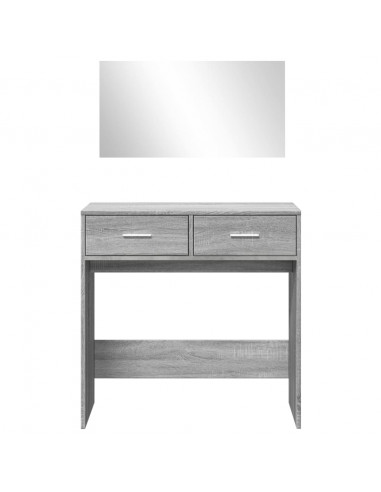 Toeletta con Specchio Grigio Sonoma 80x39x80 cm