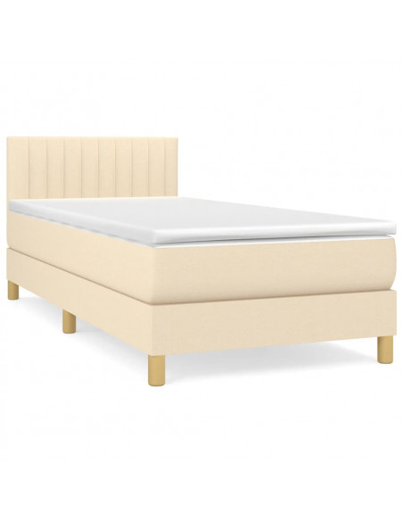Giroletto a Molle con Materasso Crema 90x190 cm in Tessuto