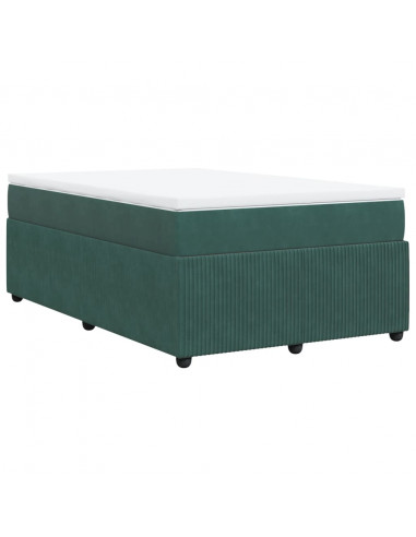 Giroletto a Molle con Materasso Verde Scuro 120x200 cm Velluto