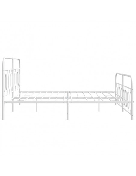 Giroletto con Testiera e Pediera Metallo Bianco 160x200 cm