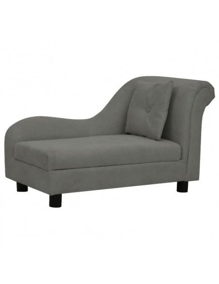 Divano per Cani con Cuscino Grigio Scuro 83x44x44 cm in Peluche