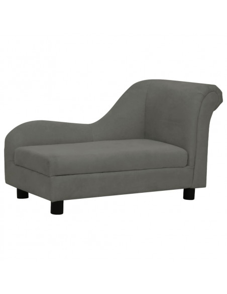 Divano per Cani con Cuscino Grigio Scuro 83x44x44 cm in Peluche