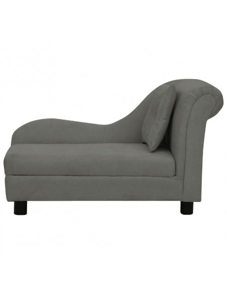 Divano per Cani con Cuscino Grigio Scuro 83x44x44 cm in Peluche