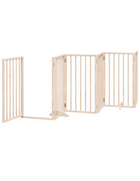 Cancello per Cani con Porta Pieghevole 9 Pannelli 450 cm Pioppo