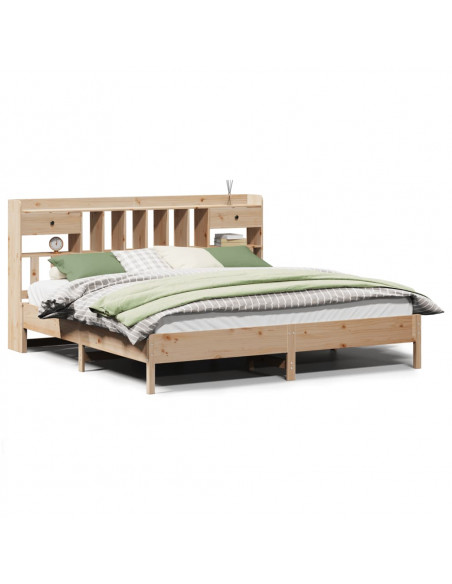 Letto Libreria senza Materasso 180x200 cm in Legno di Pino