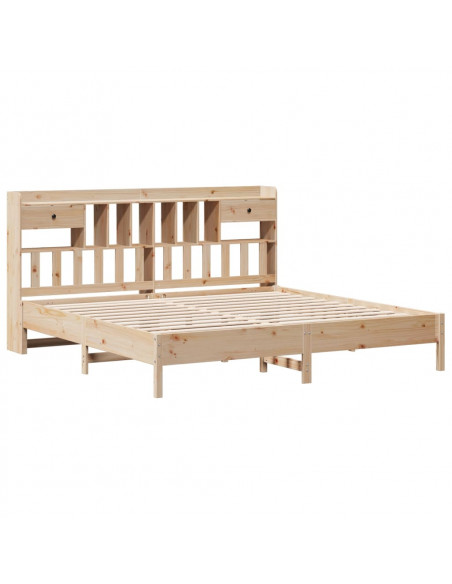 Letto Libreria senza Materasso 180x200 cm in Legno di Pino