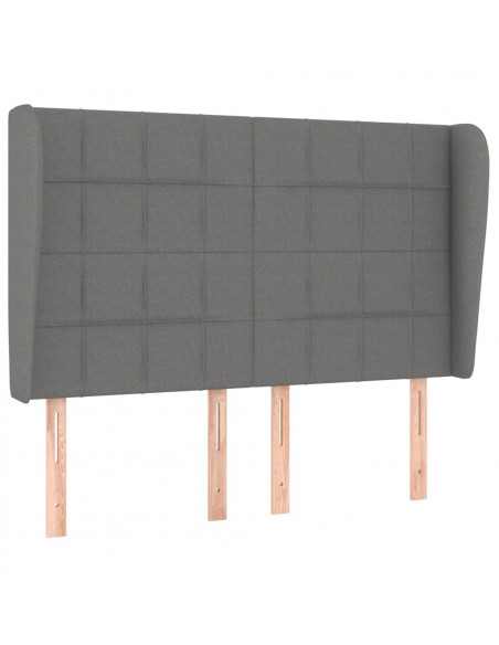 Giroletto a Molle con Materasso Grigio Scuro 140x190 cm Tessuto