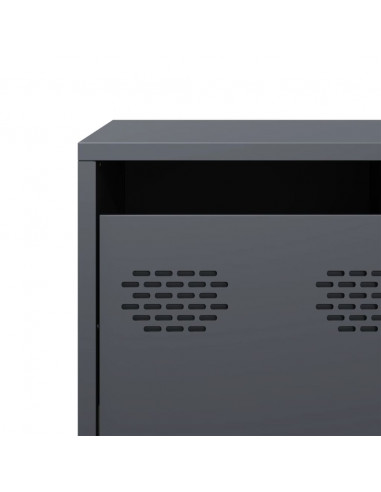 Mobile TV Antracite 135x39x43,5 cm Acciaio Laminato a Freddo