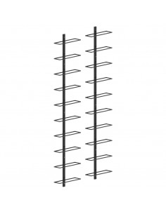 Portavini da Parete per 20 Bottiglie 2 pz Nero in Metallo 2