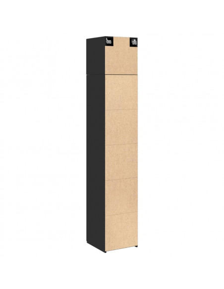 Mobile Sottile Nero 40x42,5x225 cm in Truciolato