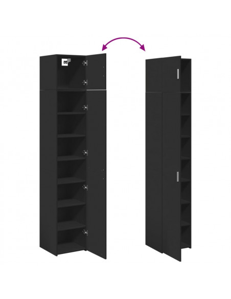Mobile Sottile Nero 40x42,5x225 cm in Truciolato