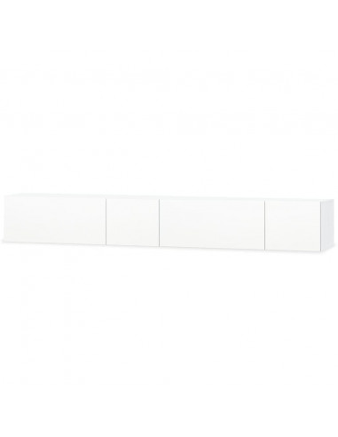 Mobili TV 2 pz in Legno Multistrato 120x40x34 cm Bianco Lucido
