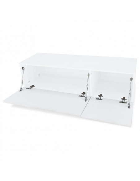 Mobili TV 2 pz in Legno Multistrato 120x40x34 cm Bianco Lucido